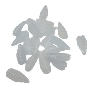 Small Glass Leaves - x 20pc - White