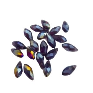 Glass Crystal Droplets - (12x6mm) - Deep Purple (E)