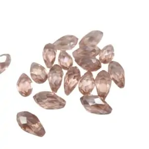 Glass Crystal Droplets - (12x6mm) - Baby Pink