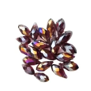 Glass Crystal Droplets - (12x6mm) - Rose Pink (H)