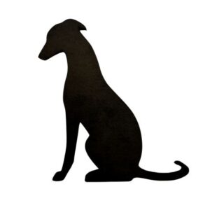 Small Black Grey Hound - (70x46x4.5mm)