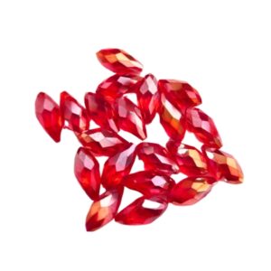 Glass Crystal Droplets - (12x6mm) - Luscious Red (A)