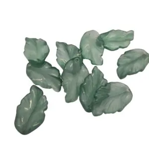 Glass Leaves - x 10pc - Eucalyptus Green (2)