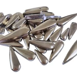 Ceramic Petal Teardrops - Silver