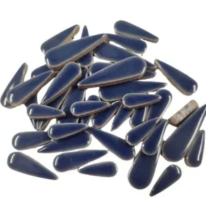 Ceramic Petal Teardrops - Dark Blue