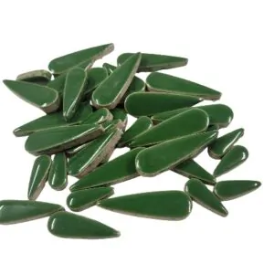 Ceramic Petal Teardrops - Forest Green