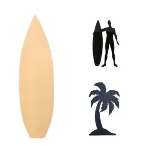 Surfing board + Surfer + Palm Tree