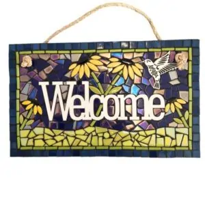 Mosaic Kit - HummingBird - Welcome Plaque