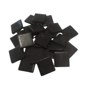 Glass Opaque Squares - 23x23mm - Black