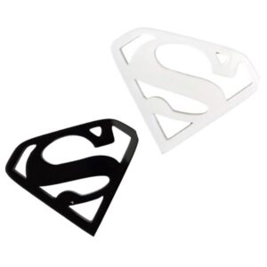 Small Black or White Superman Emblem- (45x35x4.5mm)